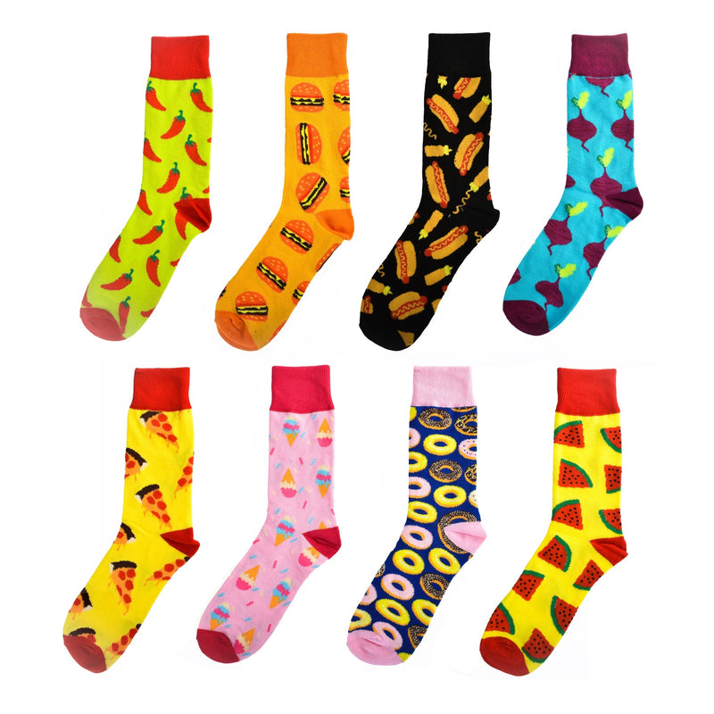 8 Pairs Fashion Novelty Funny  Socks one Size 5-13 Men  Socks  Women  Socks