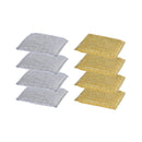 8PK Non Scratch Mesh Sponge Metallic Silver and Gold