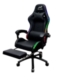 Gaming Chair With Headrest and Foot Rest LED Light - Pink White