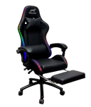 Gaming Chair With Headrest and Foot Rest LED Light - Pink White
