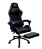Gaming Chair With Headrest and Foot Rest LED Light - Pink White