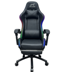 Gaming Chair With Headrest and Foot Rest LED Light - Pink White