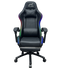 Gaming Chair With Headrest and Foot Rest LED Light - Pink White