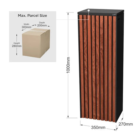 Big Outdoor Mailbox Parcelbox Pillar Letterbox 350x270x1000 mm