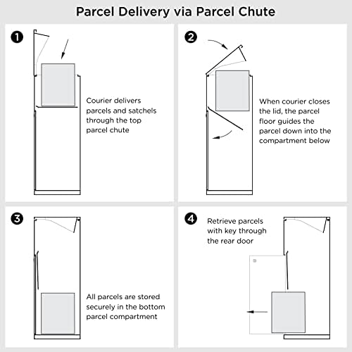Big Outdoor Mailbox Parcelbox Pillar Letterbox 320x240x950 mm
