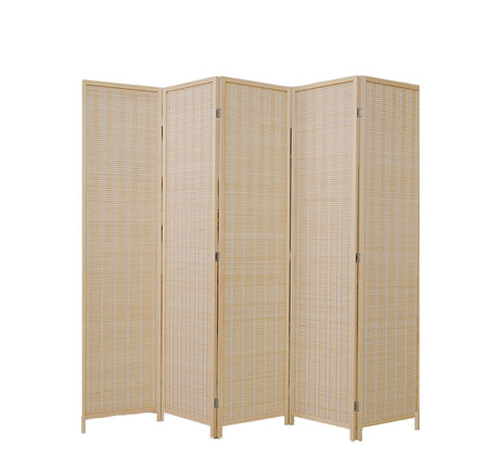 Bamboo Room Divider – 5 Panel Folding Privacy Screen