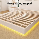 Artiss Queen Bed Frame with 16Colour Led Light Wooden Platform Bed Base DAYGLOW