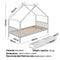 Artiss Bed Frame Wooden Base Kids Single Timber House  with 2 Storage Drawers Beds White