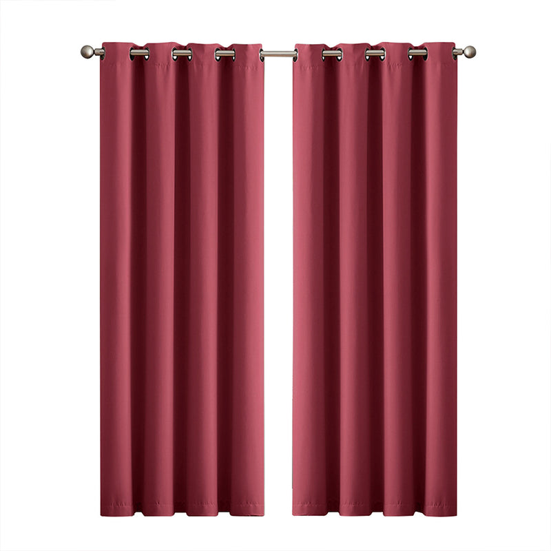 2 Panels Wine 40x108 Inches Blockout Curtains