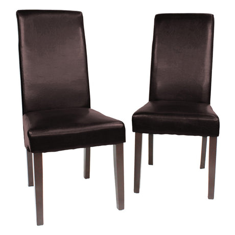 Swiss Wooden Dining Chairs Brown 2x