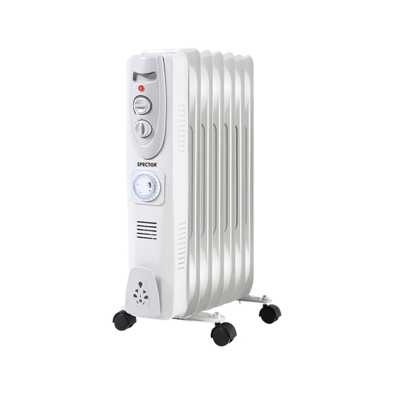 Spector 1500W Electric Portable 7 Fin Oil Heater w/24h Timer Column Heat New