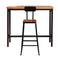 Levede 3pc Industrial Pub Table Bar Stools Wood Chair Set Home Kitchen Furniture