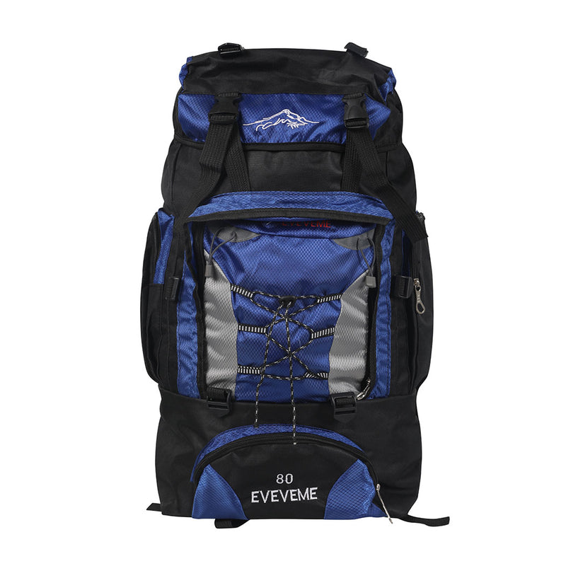 Blue 80L Large Waterproof Travel Backpack Camping Outdoor Hiking Luggage