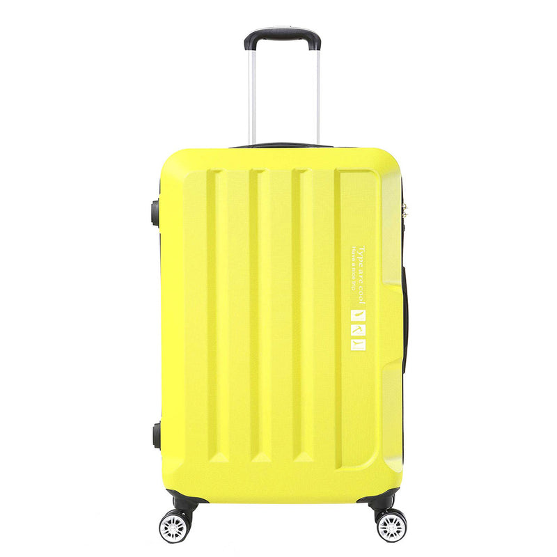 Luggage TSA Hard Case Suitcase Travel Lightweight Trolley Carry Bag Yellow 28"