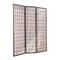 Levede 3 Panel Room Divider Screen Door Stand Privacy Fringe Wood Fold Grey