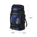 Blue 80L Large Waterproof Travel Backpack Camping Outdoor Hiking Luggage