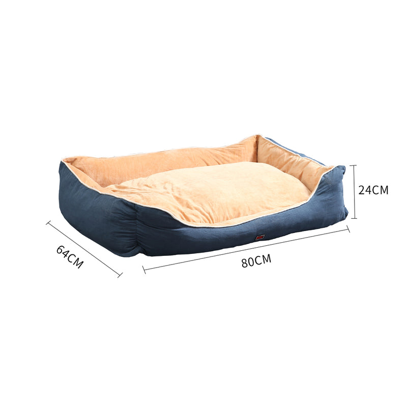 PaWz Deluxe Soft Pet Bed Mattress with Removable Cover Size Large in Blue Colour