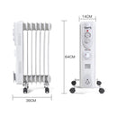 Spector 1500W Electric Portable 7 Fin Oil Heater w/24h Timer Column Heat New