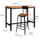 Levede 3pc Industrial Pub Table Bar Stools Wood Chair Set Home Kitchen Furniture