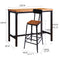 Levede 3pc Industrial Pub Table Bar Stools Wood Chair Set Home Kitchen Furniture