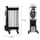 Spector 1500W Electric Portable 7 Fin Oil Heater w/24h Timer/Column/Heat/ Wheels