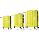 3pcs Luggage Sets Travel Hard Case Lightweight Suitcase TSA lock Lemon