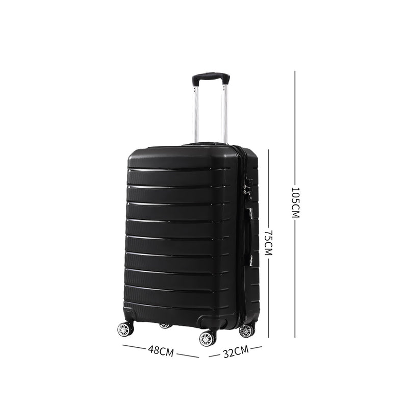 28" PP Expandable Luggage Black Colour