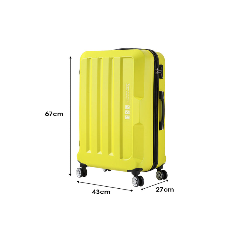 Luggage TSA Hard Case Suitcase Travel Lightweight Trolley Carry on Bag Yellow24"