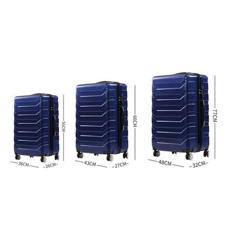 3pc ABS PC Luggage Set Navy Colour