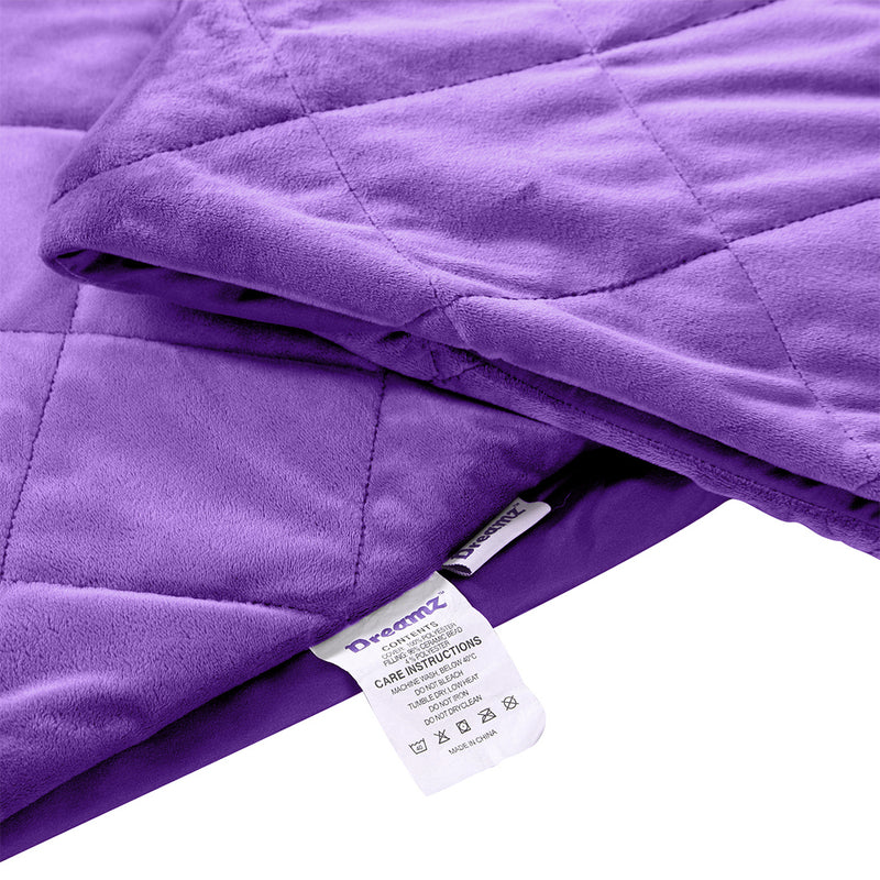 DreamZ 2KG Kids Anti Anxiety Weighted Blanket Gravity Blankets Purple Colour