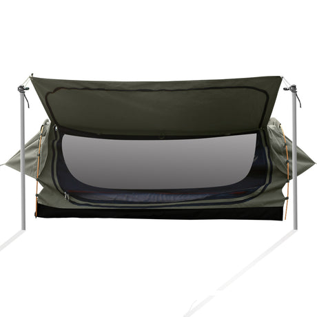 Mountview King Single Swag Camping Swags Canvas Dome Tent Free Standing Grey