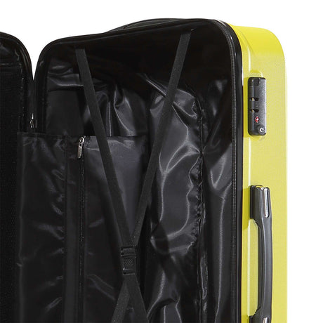 3pcs Luggage Sets Travel Hard Case Lightweight Suitcase TSA lock Lemon