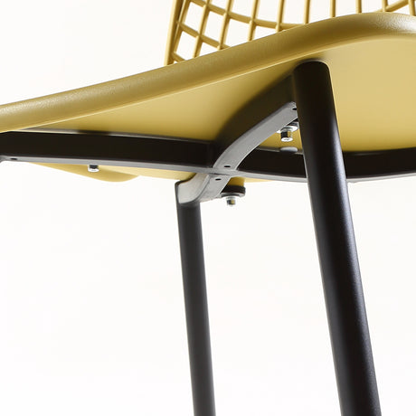 2 Pcs Dining Chair in Yellow Colour