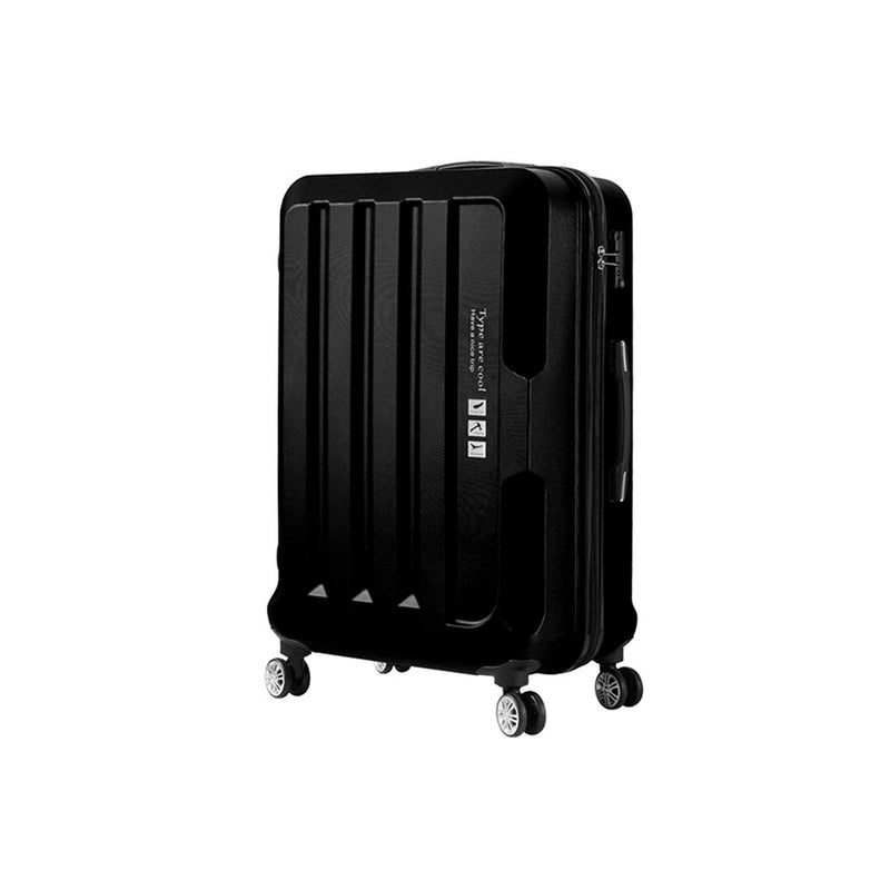 24" Check In Luggage Hard side Lightweight Travel Cabin Suitcase TSA Lock Black