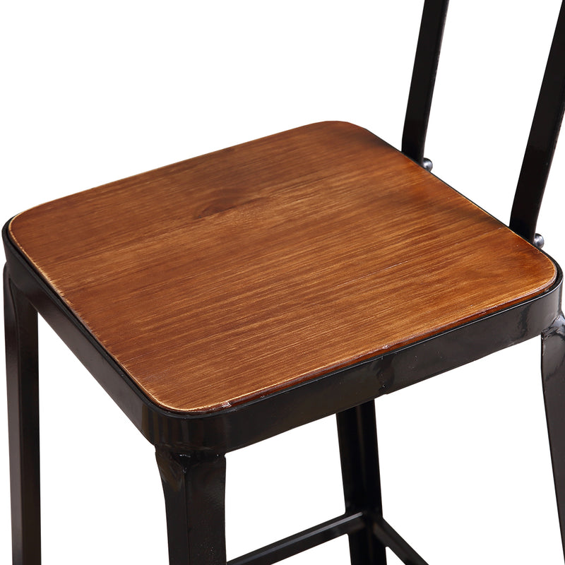 Levede 3pc Industrial Pub Table Bar Stools Wood Chair Set Home Kitchen Furniture