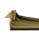Mountview Camping Swags Canvas Swag Tent Kings Pole with Awning Double Khaki