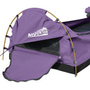 Mountview Double Swag Camping Swags Canvas Dome Tent Hiking Mattress Purple