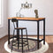 Levede 3pc Industrial Pub Table Bar Stools Wood Chair Set Home Kitchen Furniture