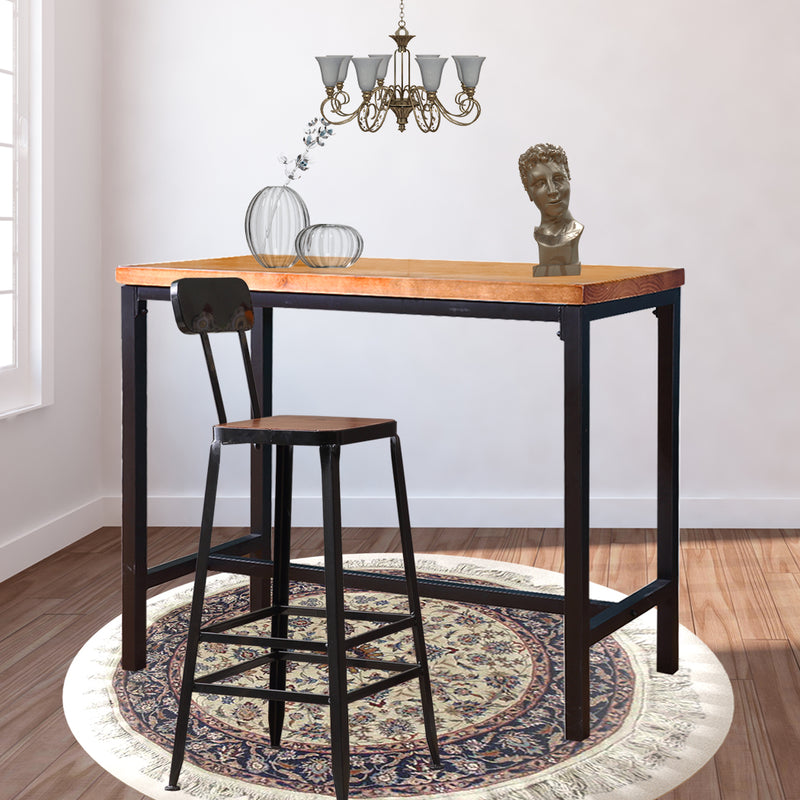 Levede 3pc Industrial Pub Table Bar Stools Wood Chair Set Home Kitchen Furniture