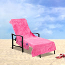 Travel Holiday Sun Lounger Mate Beach Towel Bath Shower Pocket Chair Cover Pink