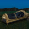 Mountview Camping Swags Canvas Swag Tent Kings Pole with Awning Double Khaki