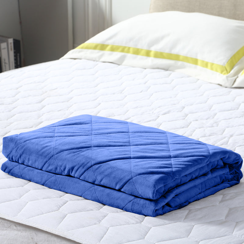 DreamZ 9KG Double Size Anti Anxiety Weighted Blanket Gravity Blankets Royal Blue