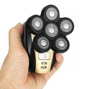 5 in 1 Power Display USB Rechargeable 6 Heads Bald Head Shaver Electric Hair Trimmer Clipper Facial Massager Cleaning Brush
