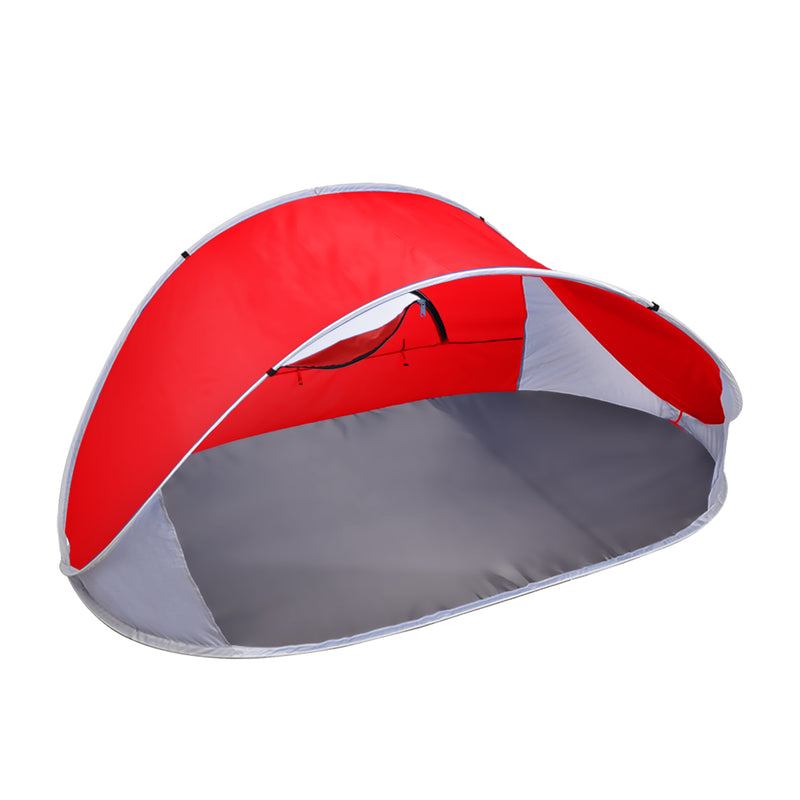 4 Person Pop Up Camping Tent Beach Shelter Hiking Sun Shades Shelter Fishing Red