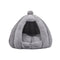 Pet Bed Comfy Kennel Cave Cat Dog Beds Bedding Castle Igloo Nest Grey M