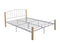 DOUBLE  bed frame w/ solidwood post in Natural + Silver