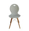 Set of 2 Eames Look Trenz dining chair white with solid natural oak legs