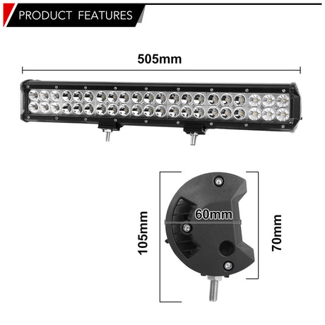 20inch Cree LED Light Bar Flood Spot Combo Offroad Work Driving 4WD Truck