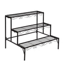 Levede 3 Tier Rectangle Metal Plant Stand Flower Pot Planter Corner Shelf Black