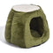 Pet Bed Cat Beds Bedding Castle Igloo Round Nest Comfy Kennel Cave Green L
